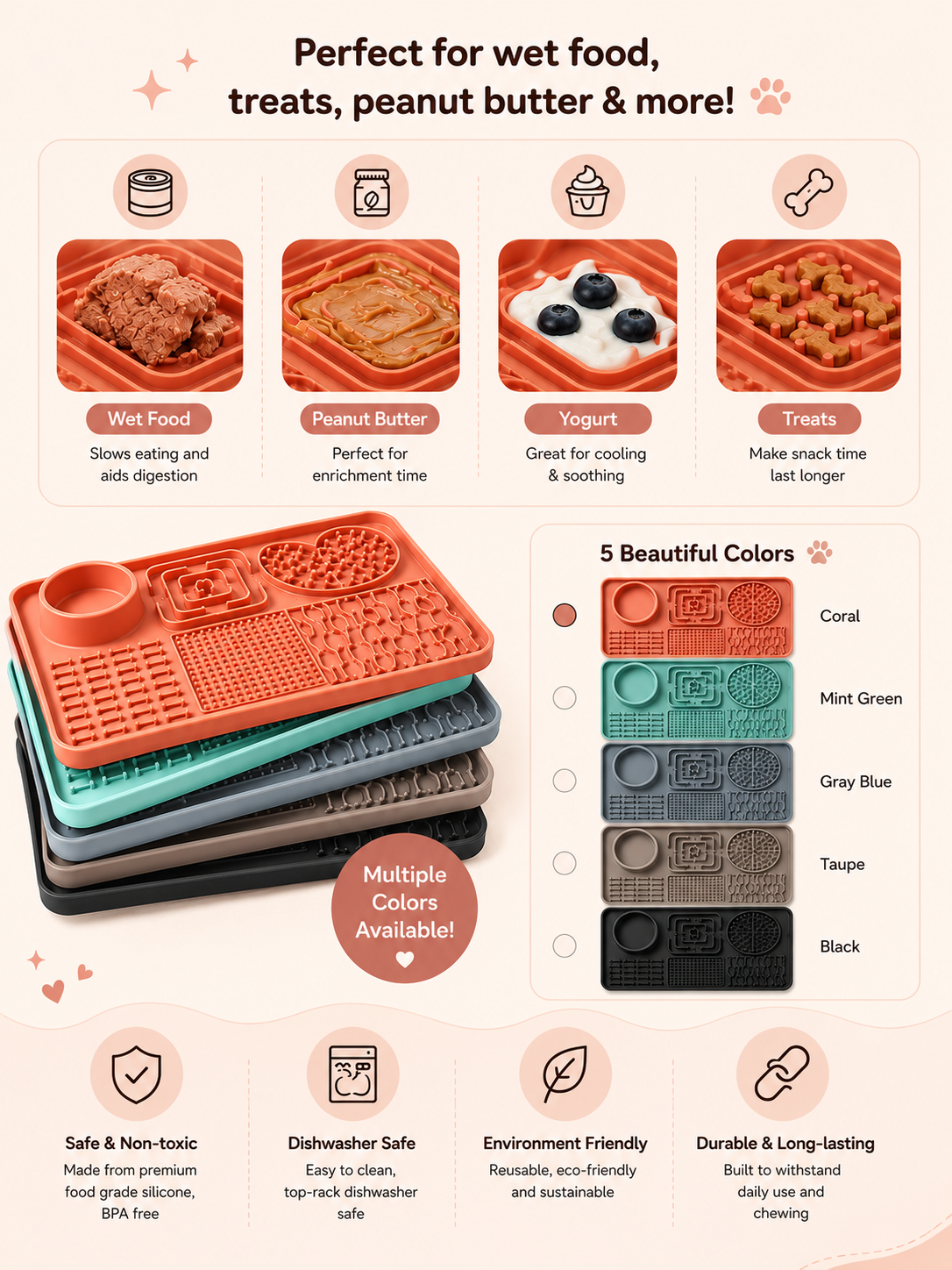 PetalLick Pro™: Silicone Slow Feeder & Interactive Treat Dispenser