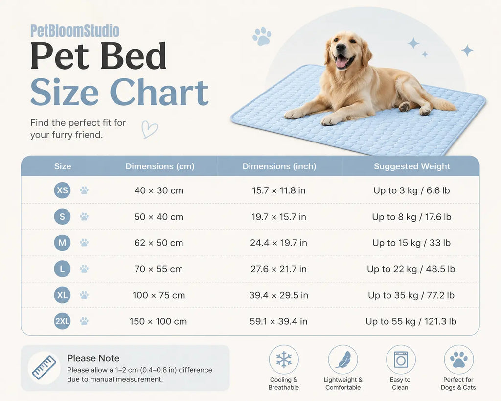 Summer Cooling Pet Mat – Ice Silk Bed for Dogs & Cats Pet Bloom Studio