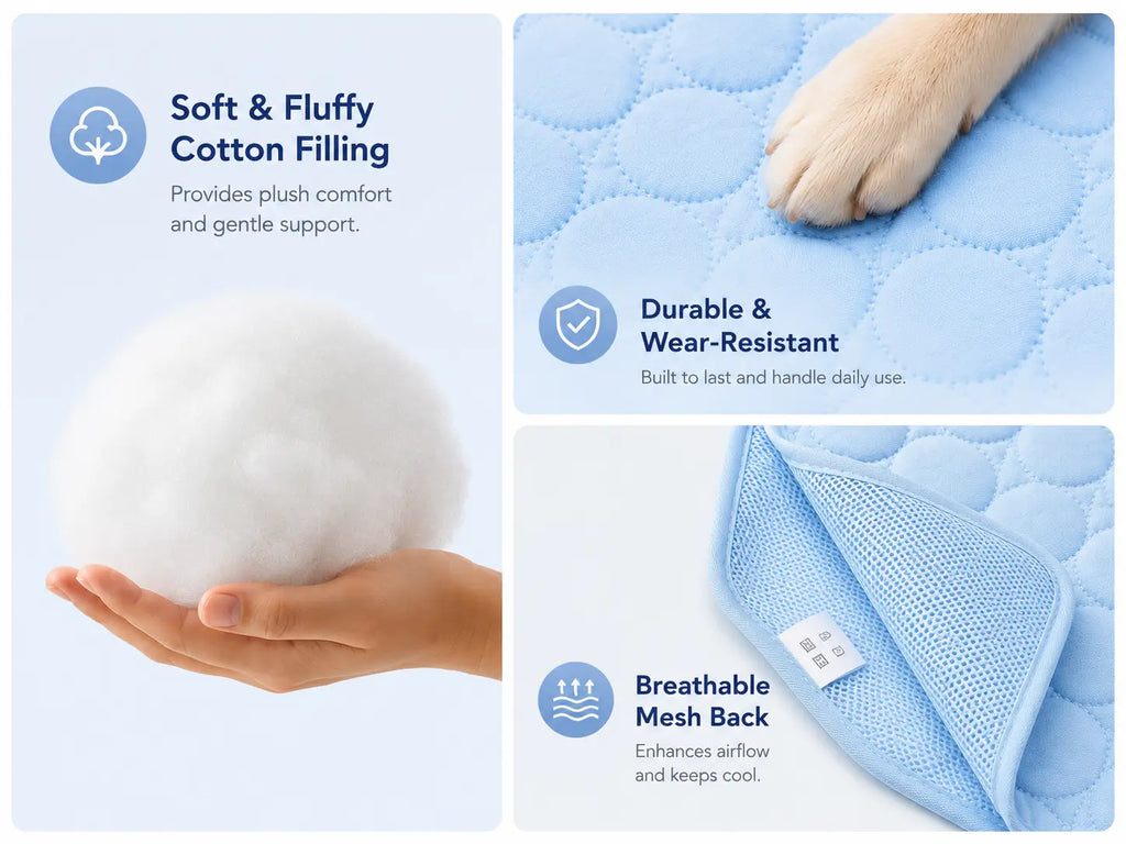 Summer Cooling Pet Mat – Ice Silk Bed for Dogs & Cats Pet Bloom Studio