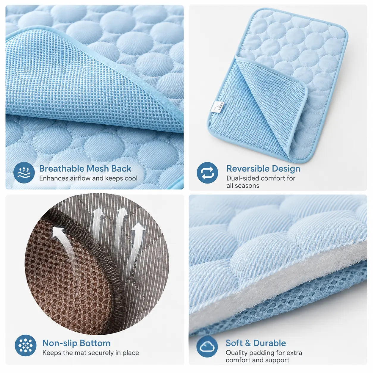 Summer Cooling Pet Mat – Ice Silk Bed for Dogs & Cats Pet Bloom Studio