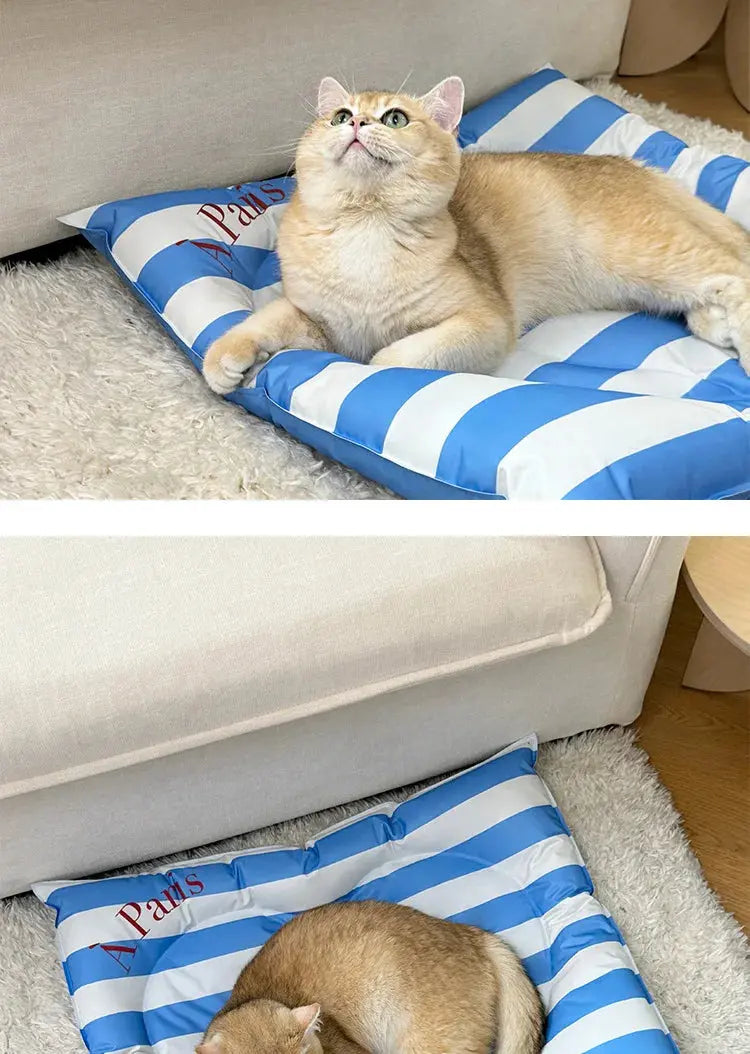 BloomHeart™ Cooling Pet Mat – Heart-Shaped Summer Bed for Cats & Small Dogs Pet Bloom Studio