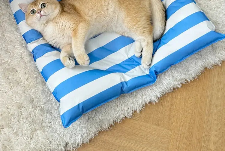 BloomHeart™ Cooling Pet Mat – Heart-Shaped Summer Bed for Cats & Small Dogs Pet Bloom Studio