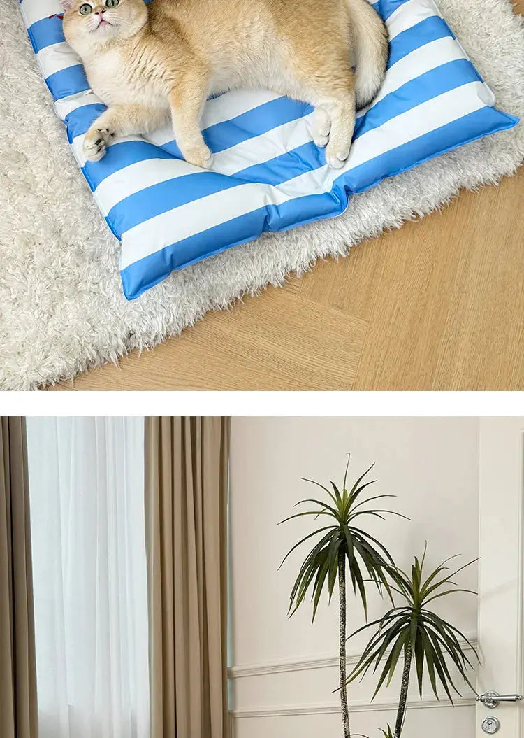 BloomHeart™ Cooling Pet Mat – Heart-Shaped Summer Bed for Cats & Small Dogs Pet Bloom Studio